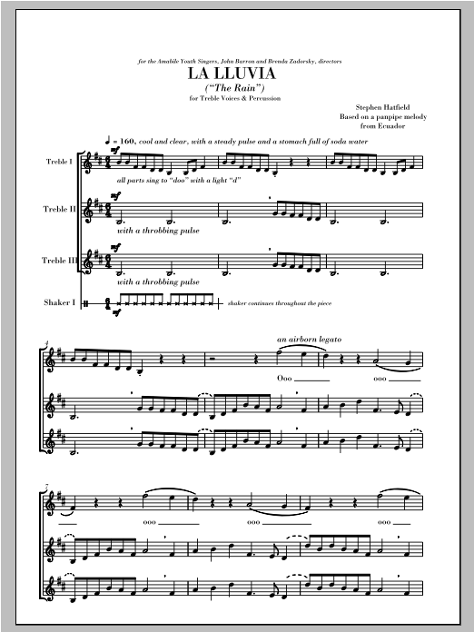 Stephen Hatfield La Lluvia (The Rain) Sheet Music