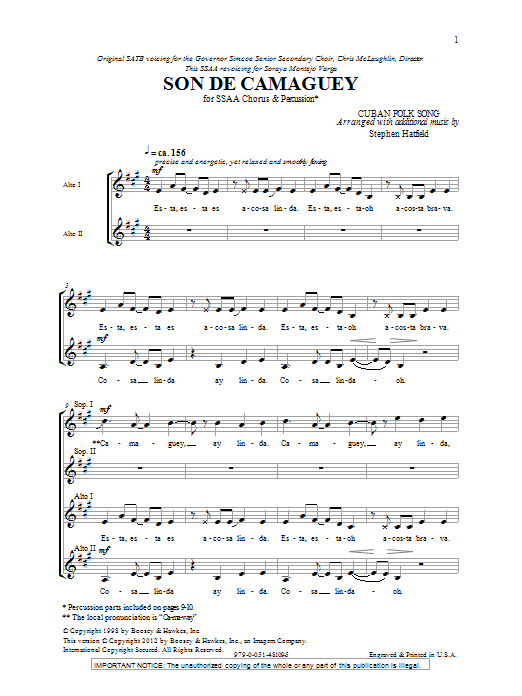 Stephen Hatfield Son De Camaguey Sheet Music