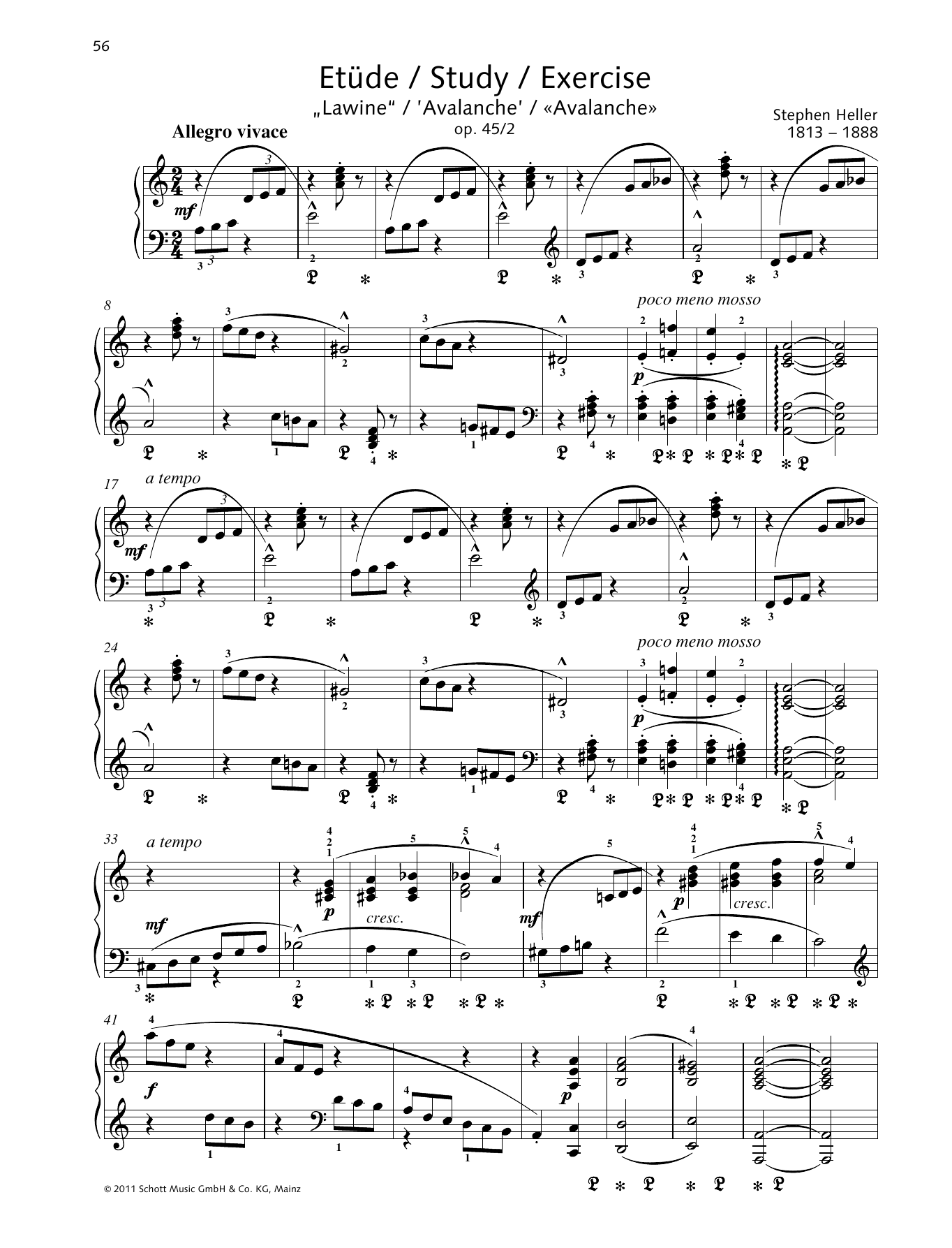 Stephen Heller Study A minor Sheet Music
