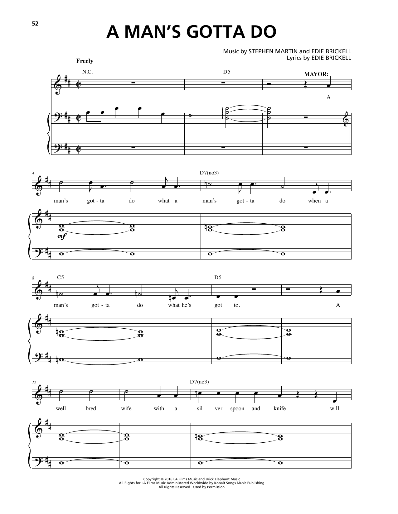 Stephen Martin & Edie Brickell A Man's Gotta Do Sheet Music