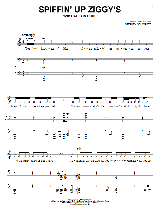 Stephen Schwartz Spiffin' Up Ziggy's Sheet Music