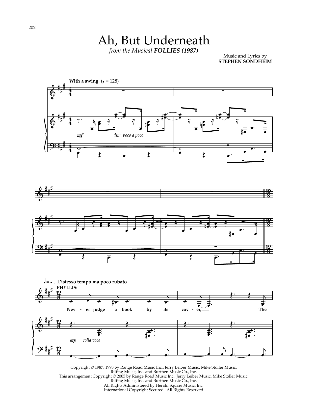 Stephen Sondheim Ah, But Underneath (from Follies) Sheet Music