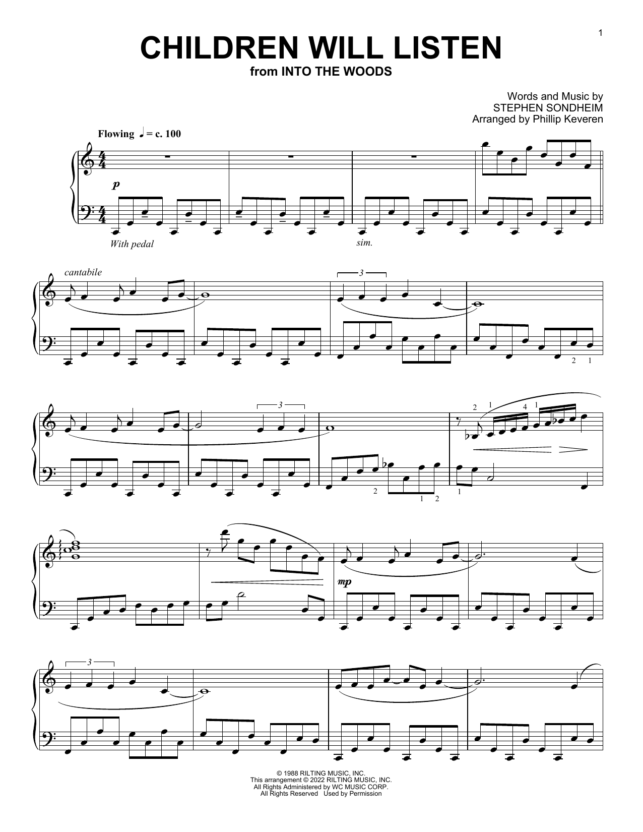 Stephen Sondheim Children Will Listen (from Into The Woods) (arr. Phillip Keveren) Sheet Music