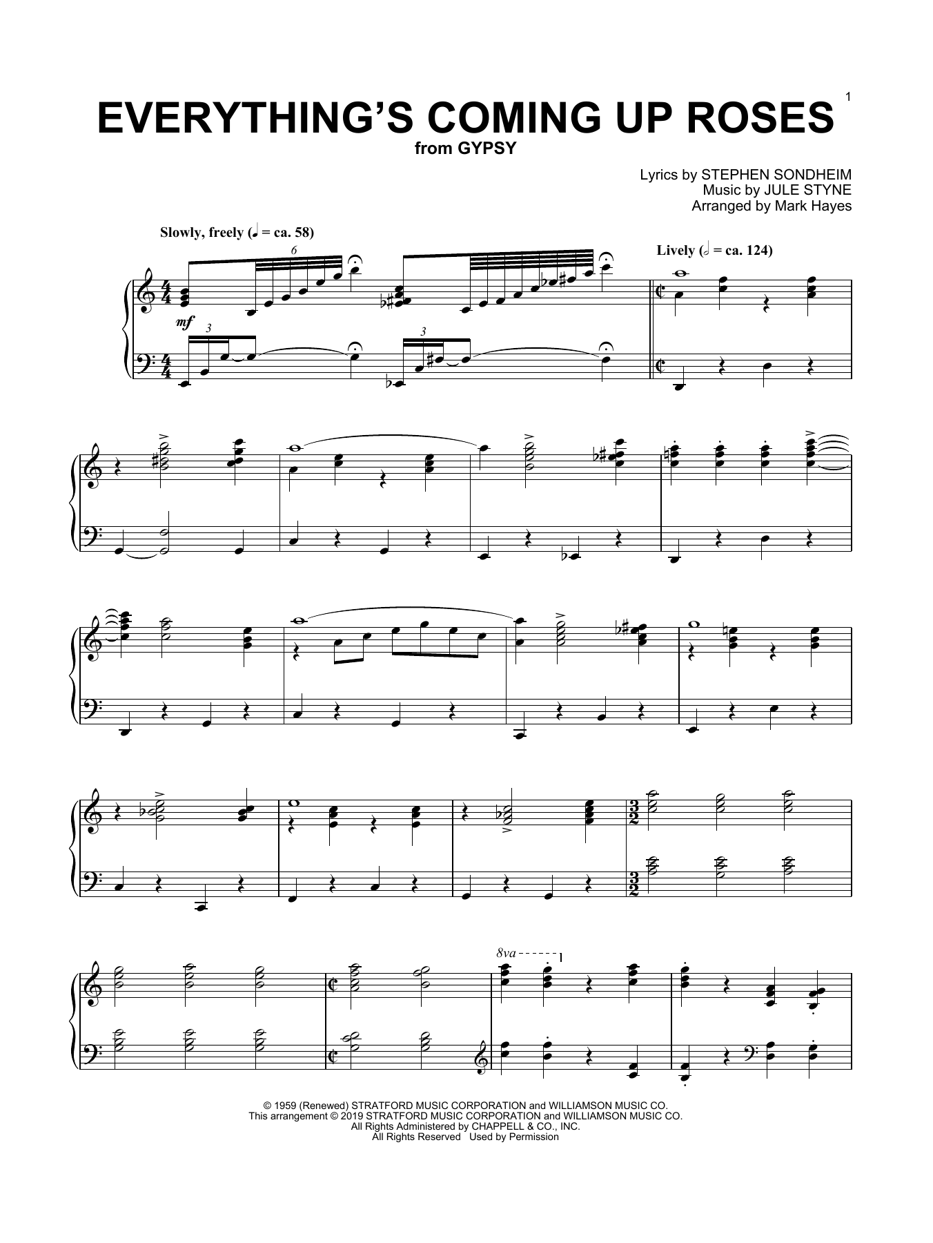 Stephen Sondheim Everything's Coming Up Roses (from Gypsy) (arr. Mark Hayes) Sheet Music