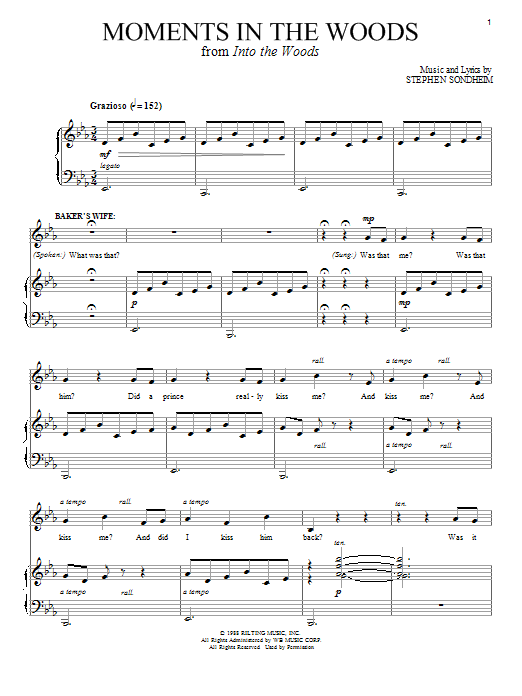 Stephen Sondheim Moments In The Woods (from Into The Woods) Sheet Music