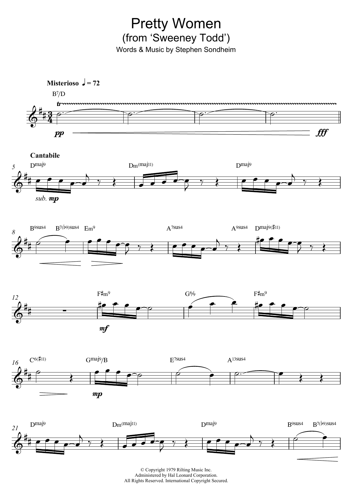 Stephen Sondheim Pretty Women (from Sweeney Todd) Sheet Music