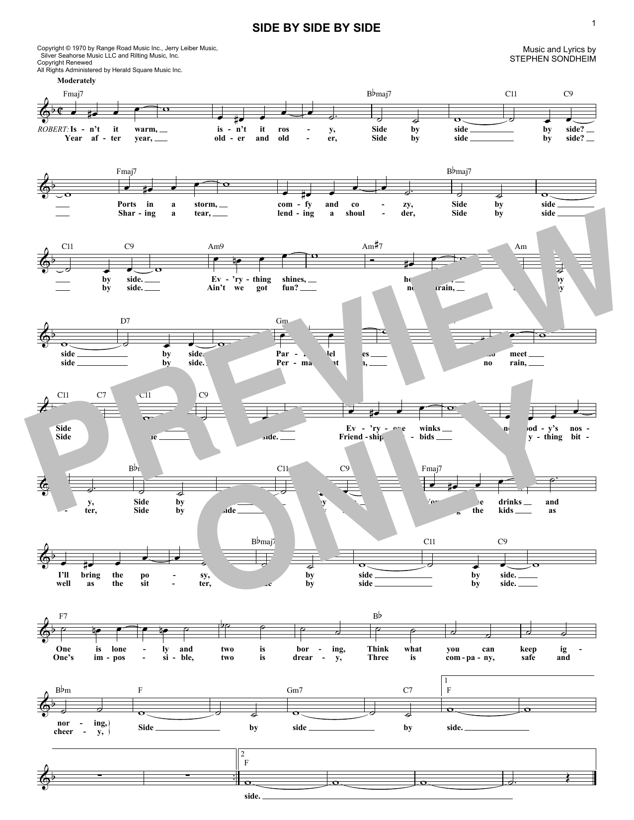 Stephen Sondheim Side By Side By Side (from Company) Sheet Music