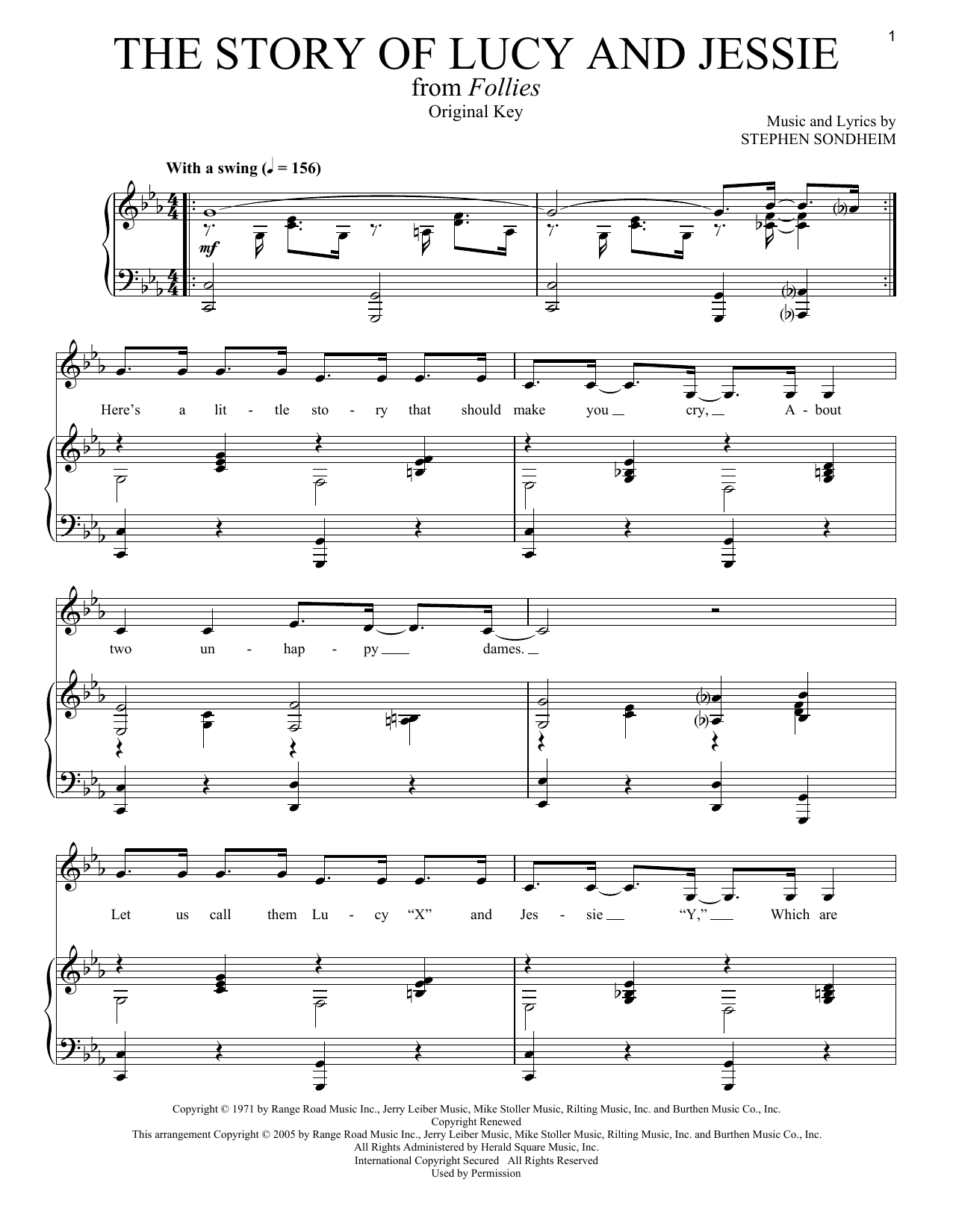 Stephen Sondheim The Story Of Lucy And Jessie Sheet Music