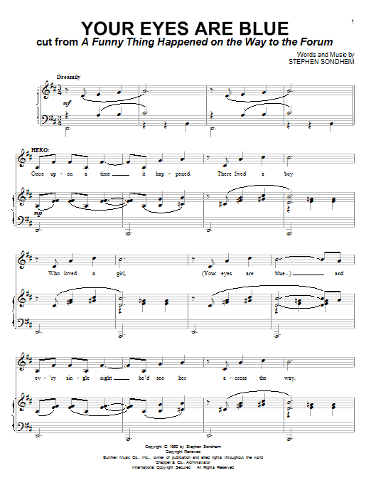 Stephen Sondheim Your Eyes Are Blue Sheet Music