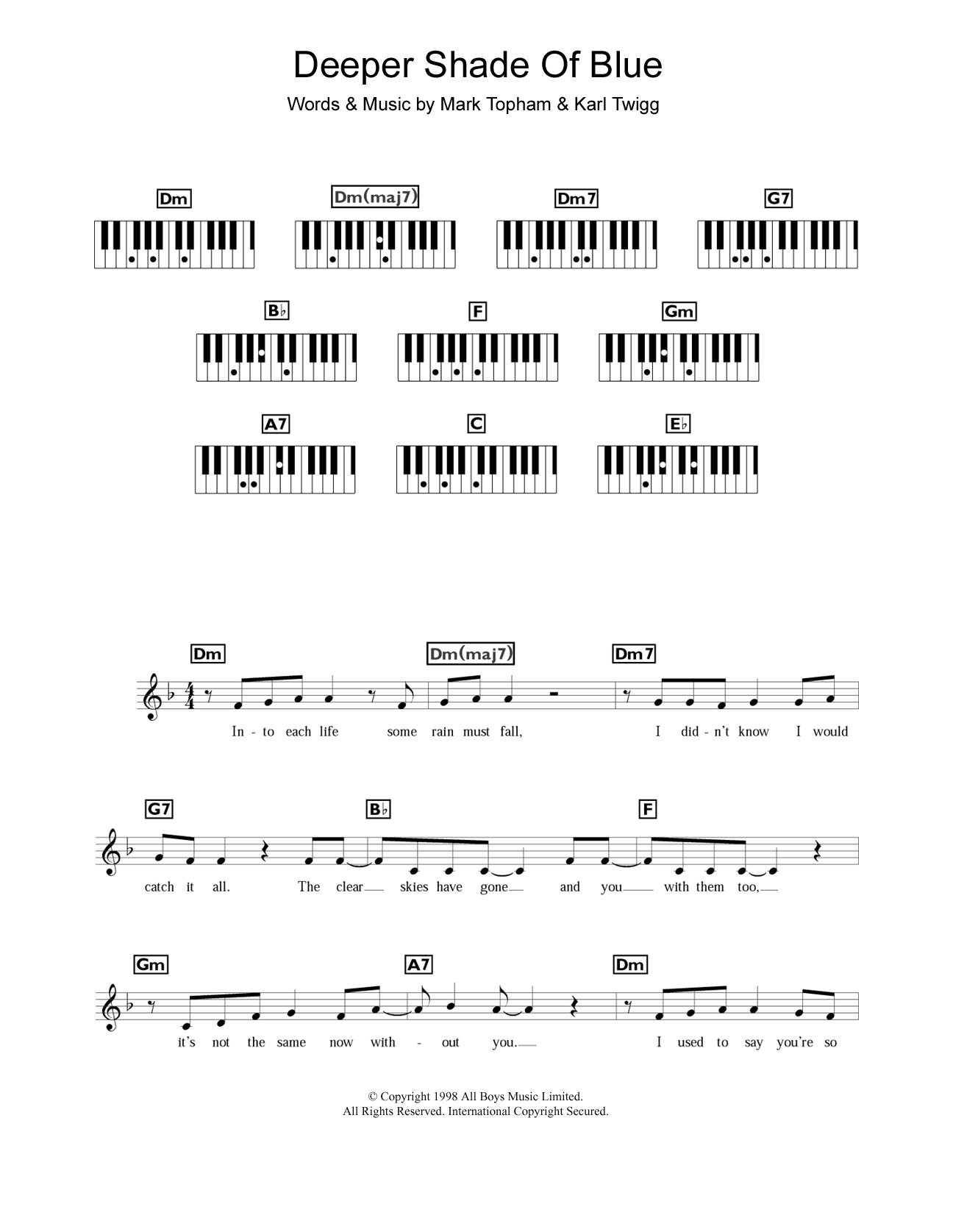 Steps Deeper Shade Of Blue Sheet Music