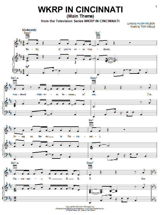 Steve Carlisle WKRP In Cincinnati Sheet Music