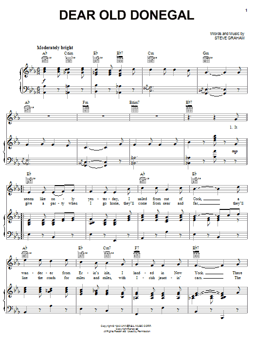 Steve Graham Dear Old Donegal Sheet Music