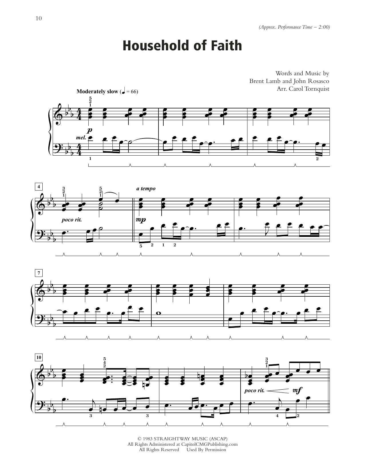 Steve Green Household Of Faith (arr. Carol Tornquist) Sheet Music