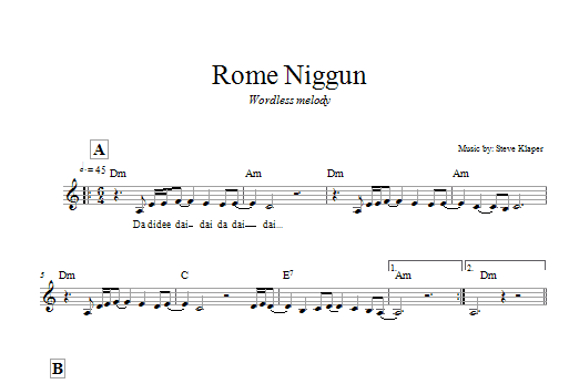 Steve Klaper Rome Niggun Sheet Music