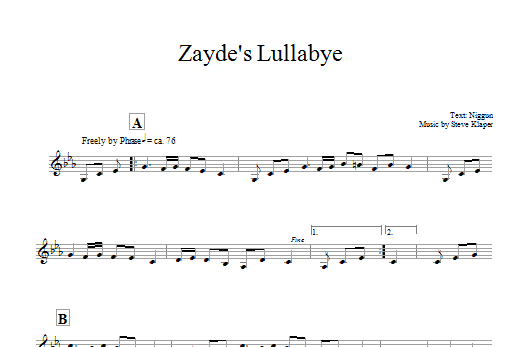 Steve Klaper Zayde's Lullabye Sheet Music