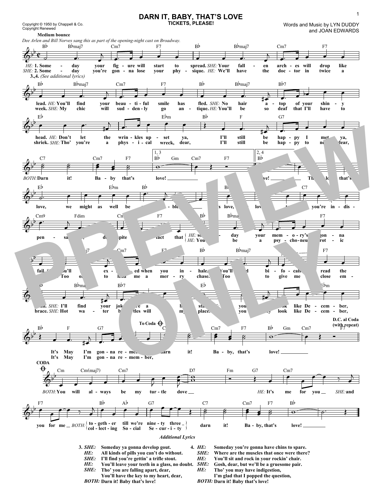 Steve Lawrence and Eydie Gorme Darn It, Baby, That's Love Sheet Music
