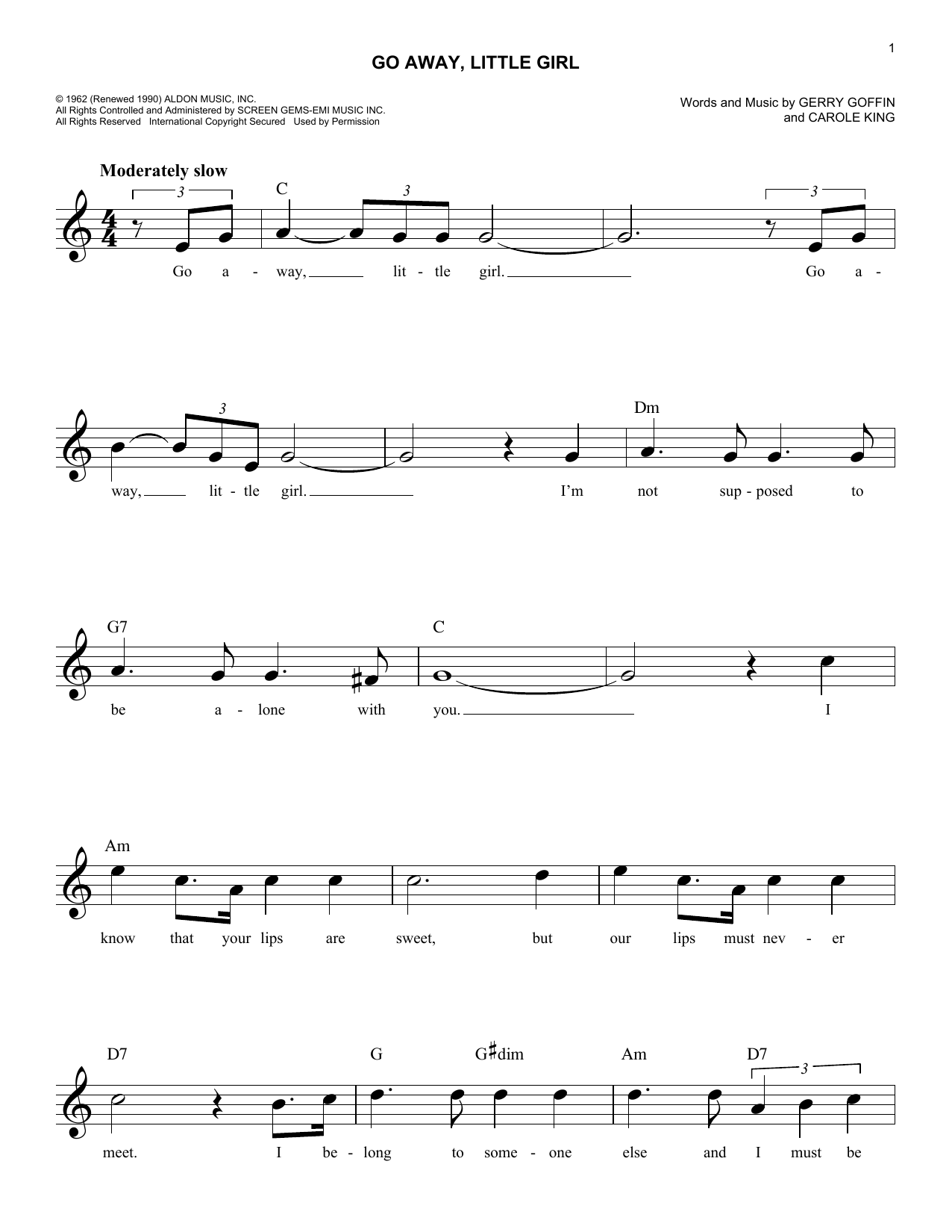 Steve Lawrence Go Away, Little Girl Sheet Music