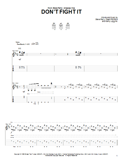 Steve Perry Don't Fight It Sheet Music