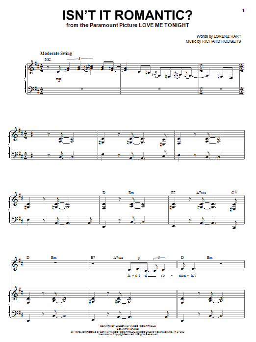 Steve Tyrell Isn't It Romantic? Sheet Music