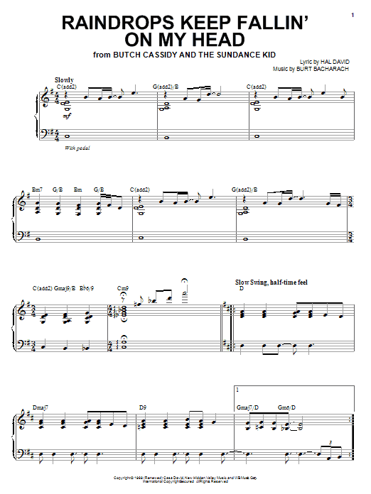 Steve Tyrell Raindrops Keep Fallin' On My Head Sheet Music