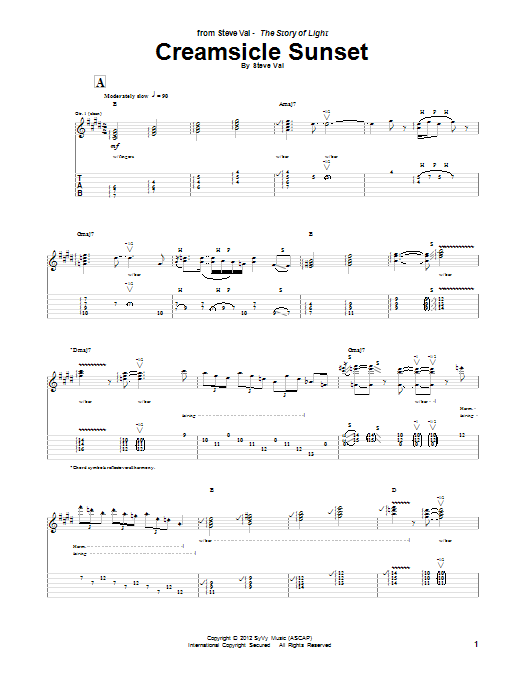 Steve Vai Creamsicle Sunset Sheet Music