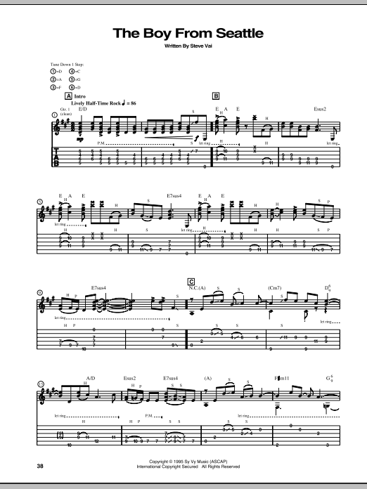 Steve Vai The Boy From Seattle Sheet Music