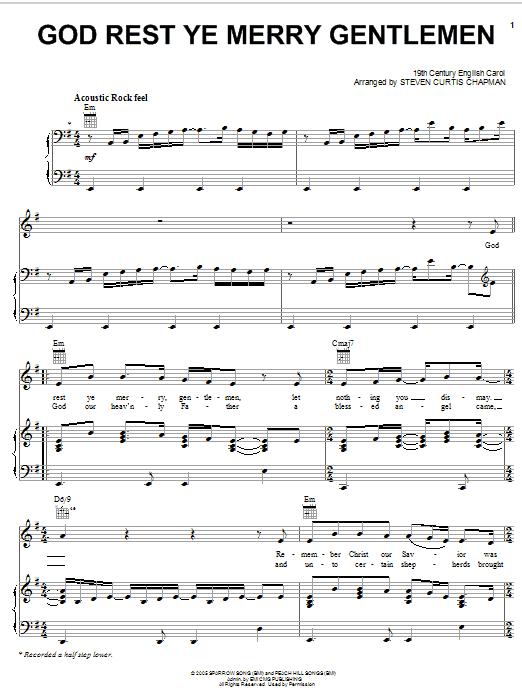 Steven Curtis Chapman God Rest Ye Merry, Gentlemen Sheet Music