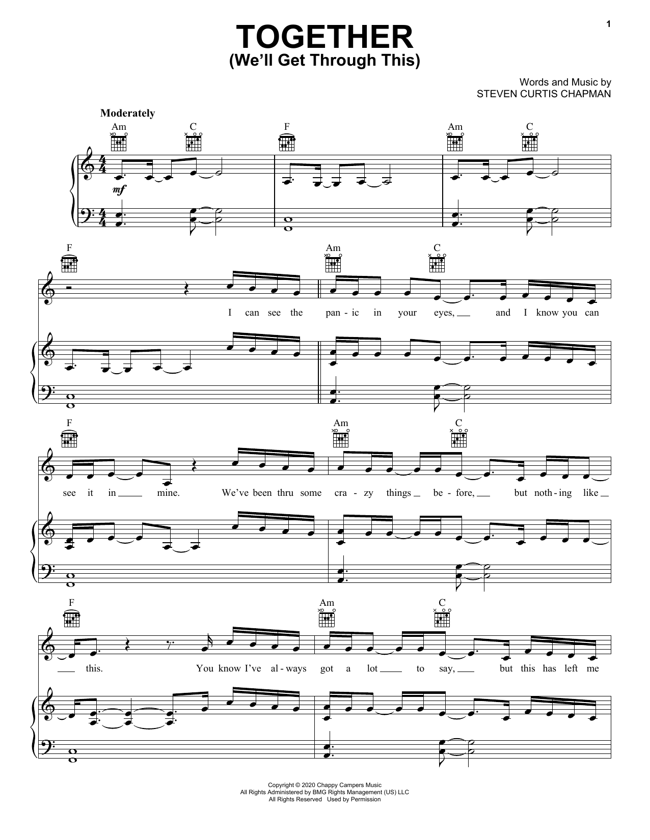 Steven Curtis Chapman Together (We'll Get Through This) (feat. Brad Paisley, Tasha Cobbs Leonard & Lau Sheet Music