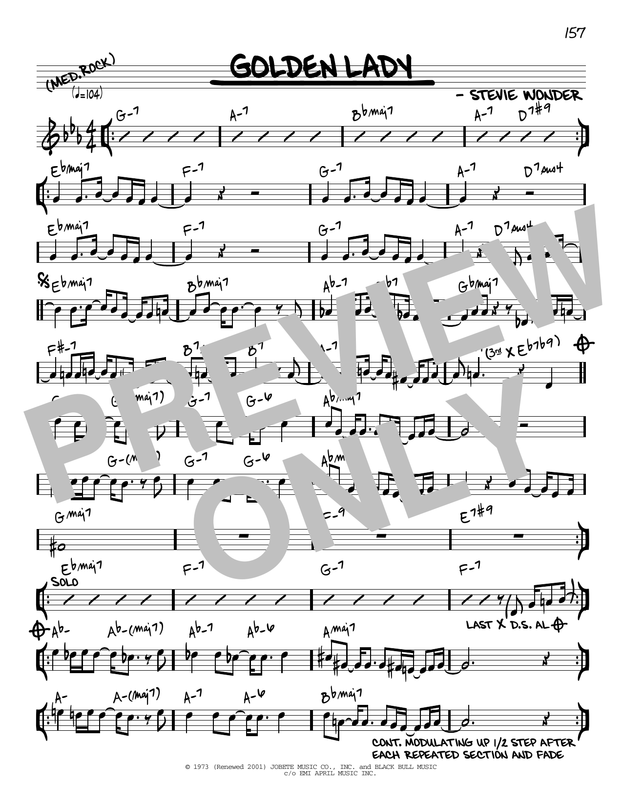 Stevie Wonder Golden Lady [Reharmonized version] (arr. Jack Grassel) Sheet Music