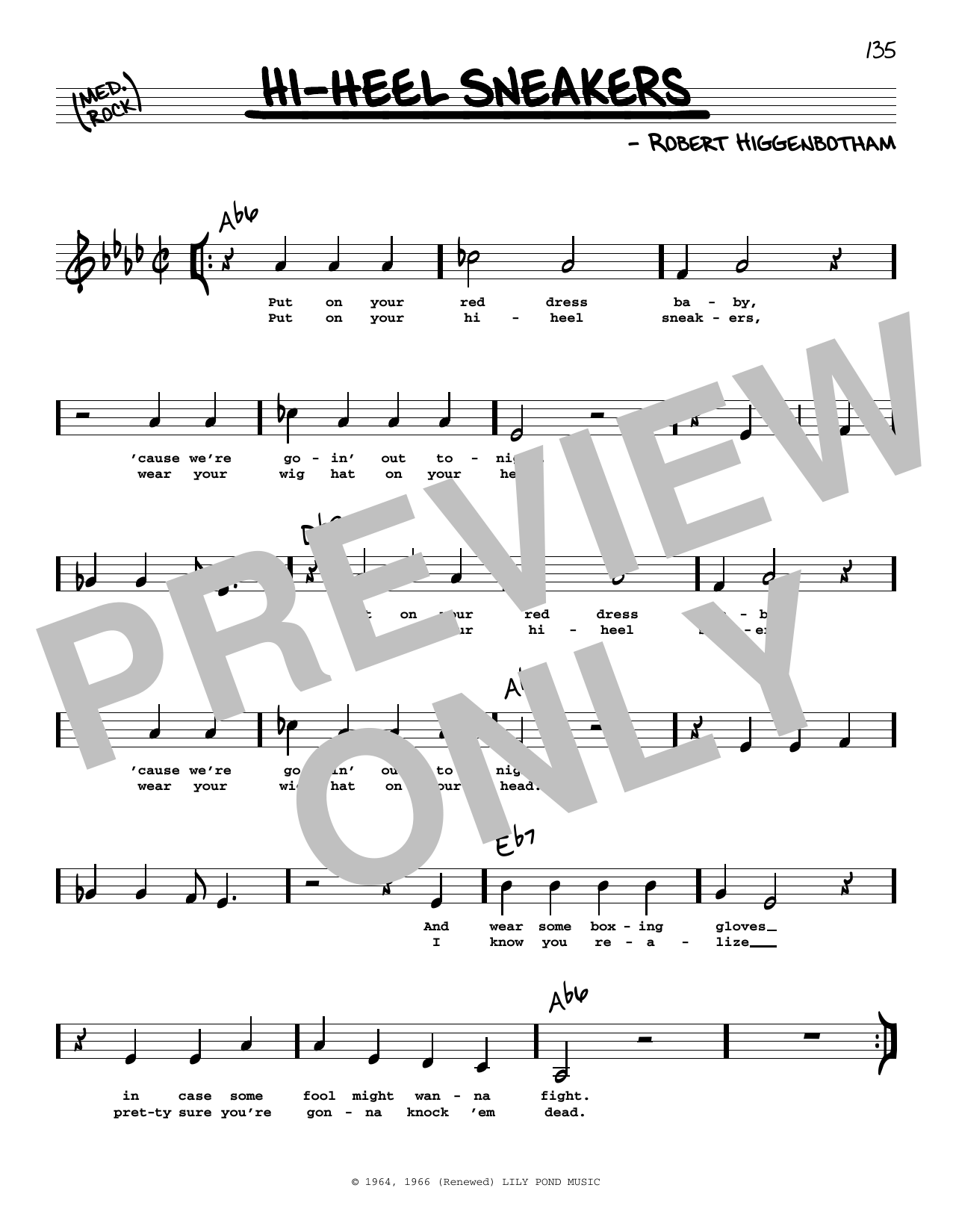 Stevie Wonder Hi-Heel Sneakers (Low Voice) Sheet Music