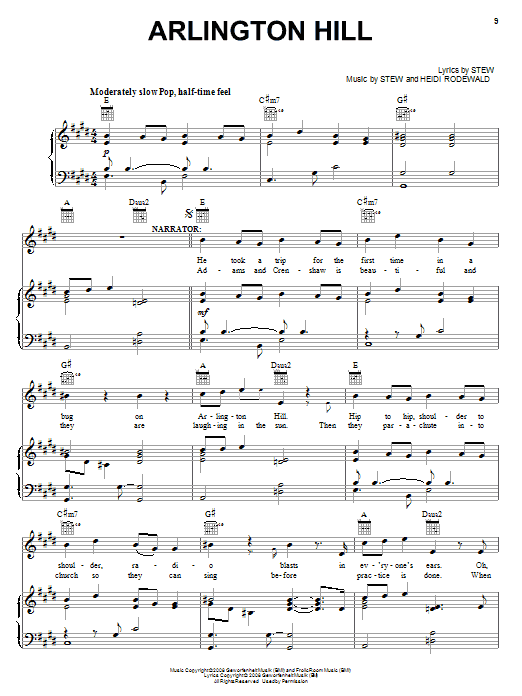 Stew Arlington Hill Sheet Music