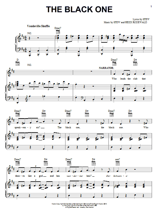 Stew The Black One Sheet Music