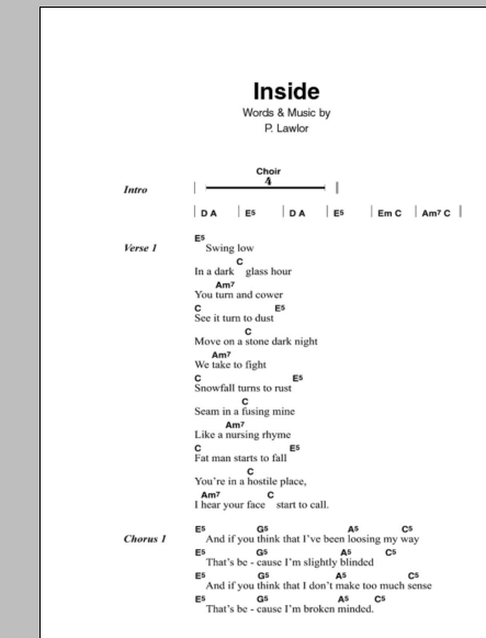 Stiltskin Inside Sheet Music