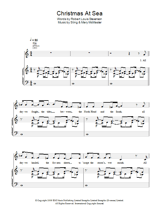 Sting Christmas At Sea Sheet Music