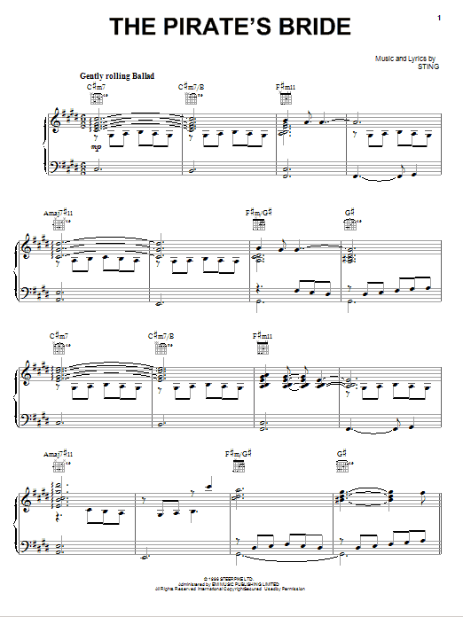 Sting The Pirates Bride Sheet Music