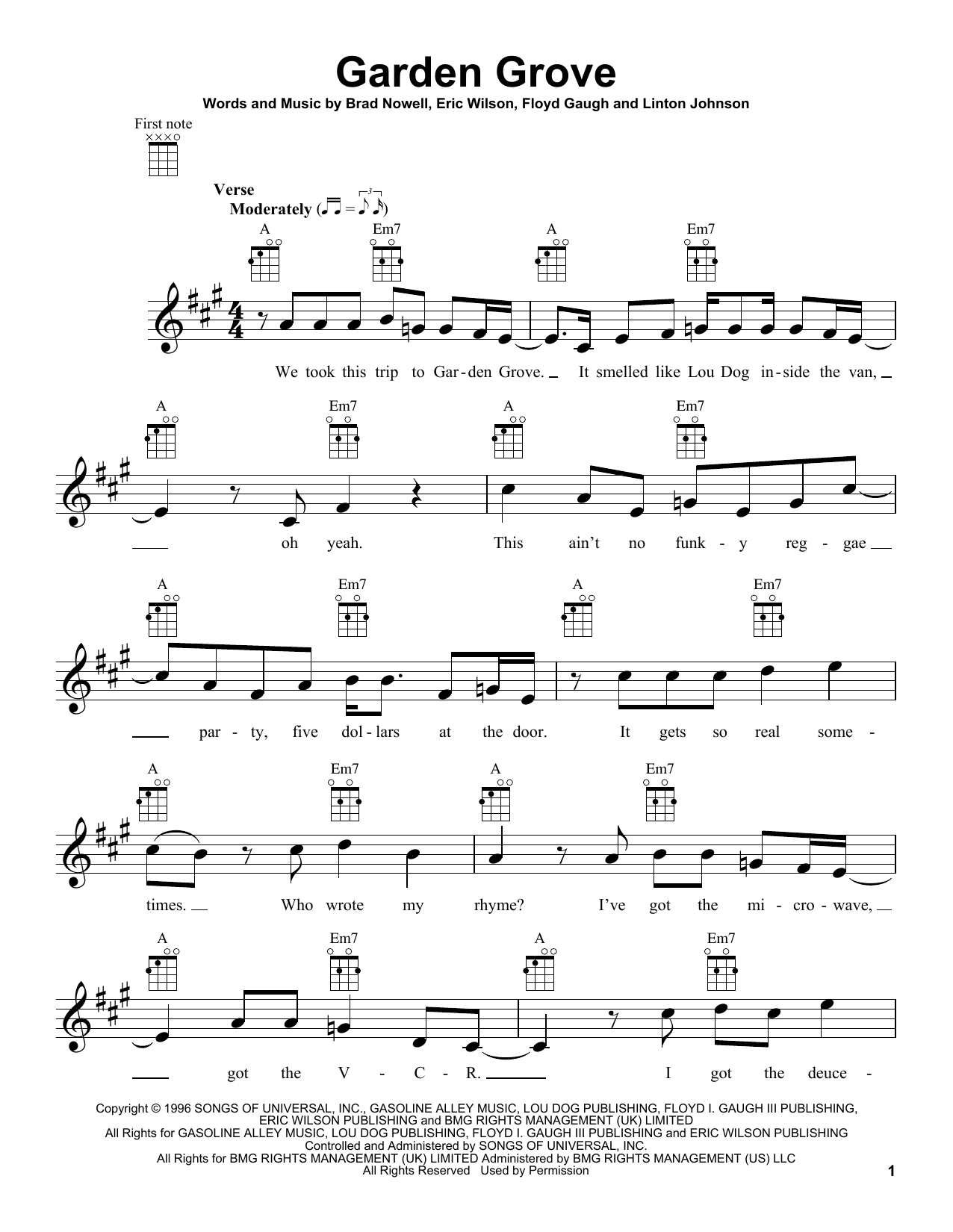 Sublime Garden Grove Sheet Music