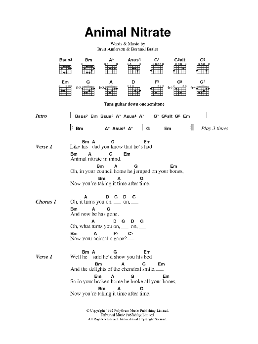 Suede Animal Nitrate Sheet Music