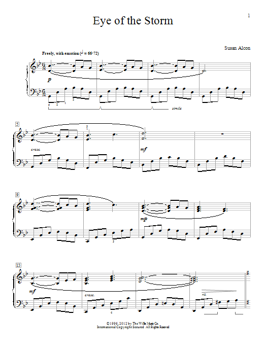 Susan Alcon Eye Of The Storm Sheet Music