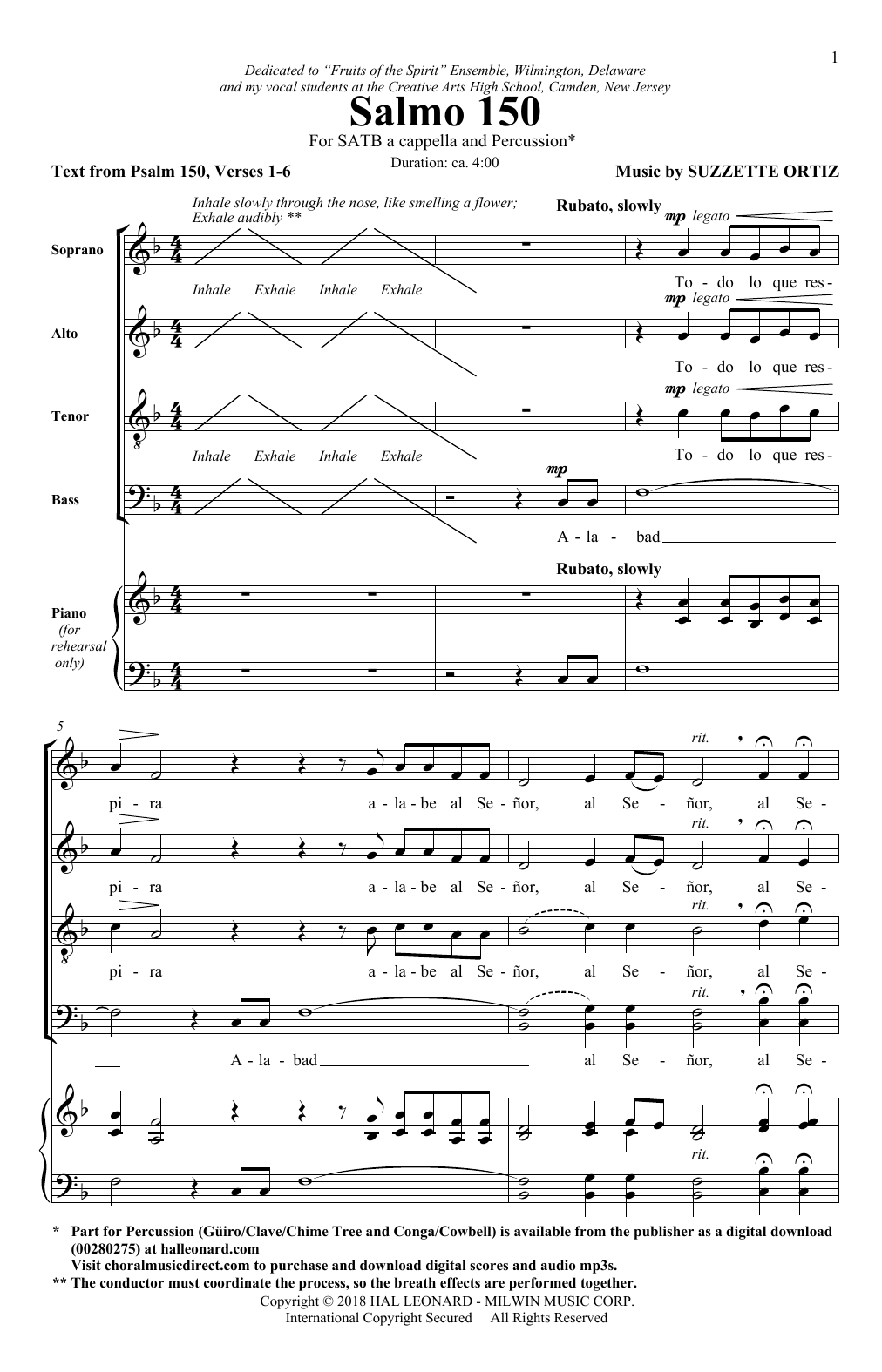 Suzzette Ortiz Salmo 150 Sheet Music