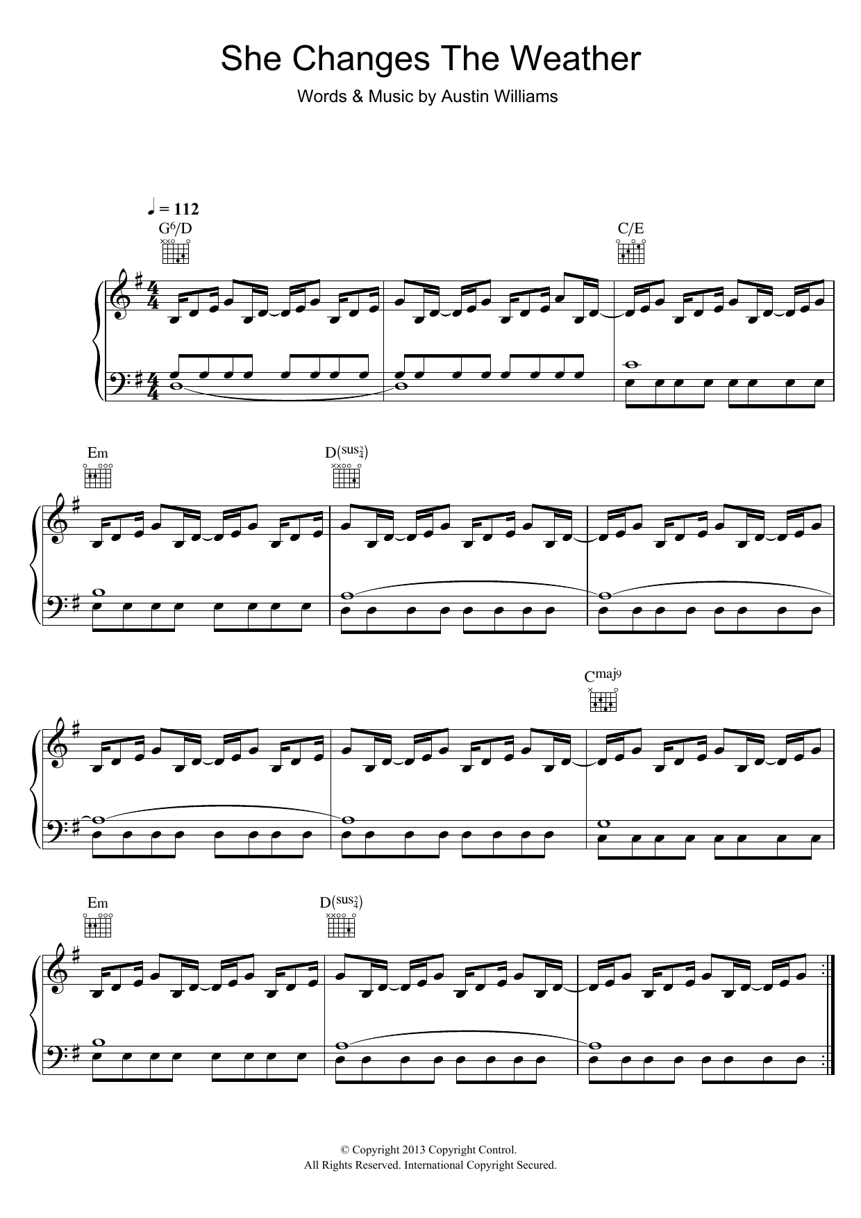 Swim Deep She Changes The Weather Sheet Music