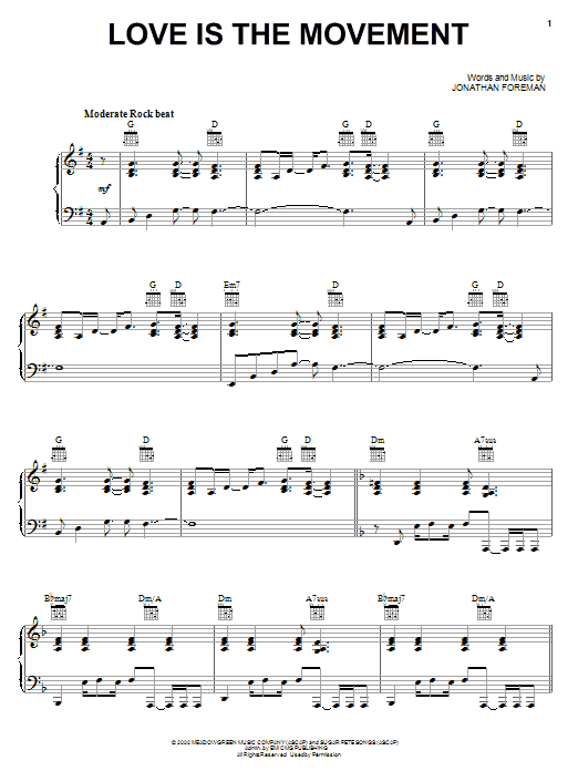 Switchfoot Love Is The Movement Sheet Music