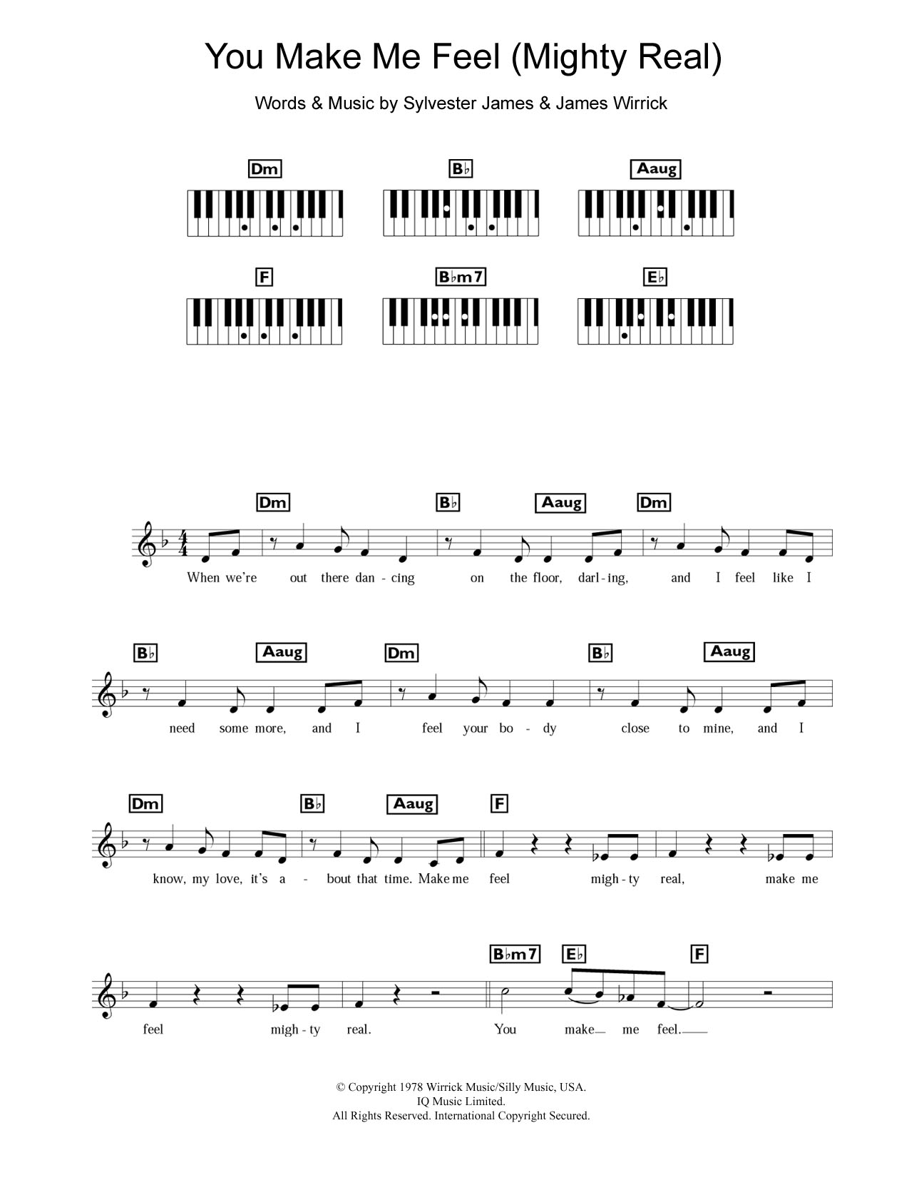 Sylvester You Make Me Feel (Mighty Real) Sheet Music