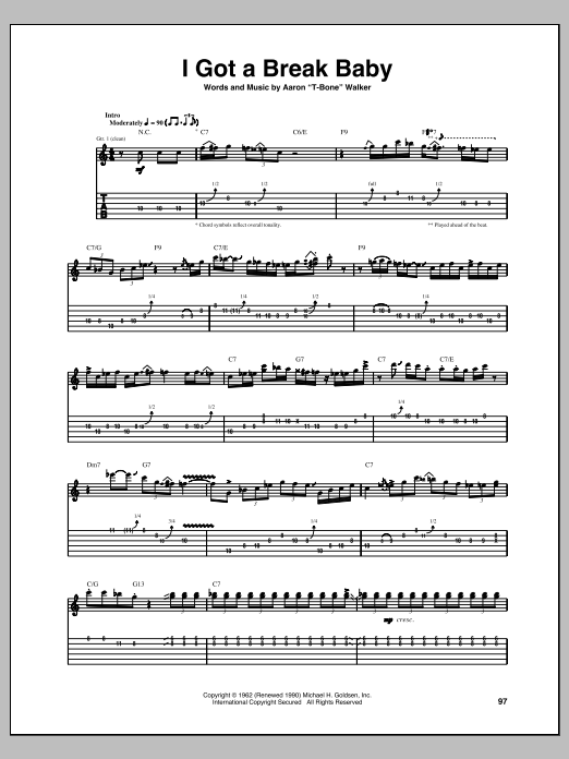 T-Bone Walker I Got A Break Baby Sheet Music