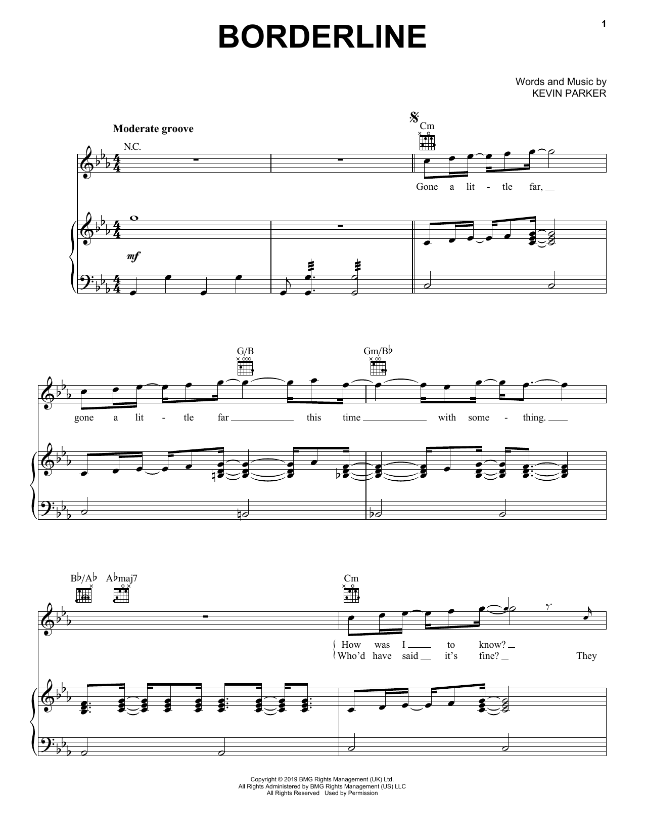 Tame Impala Borderline Sheet Music
