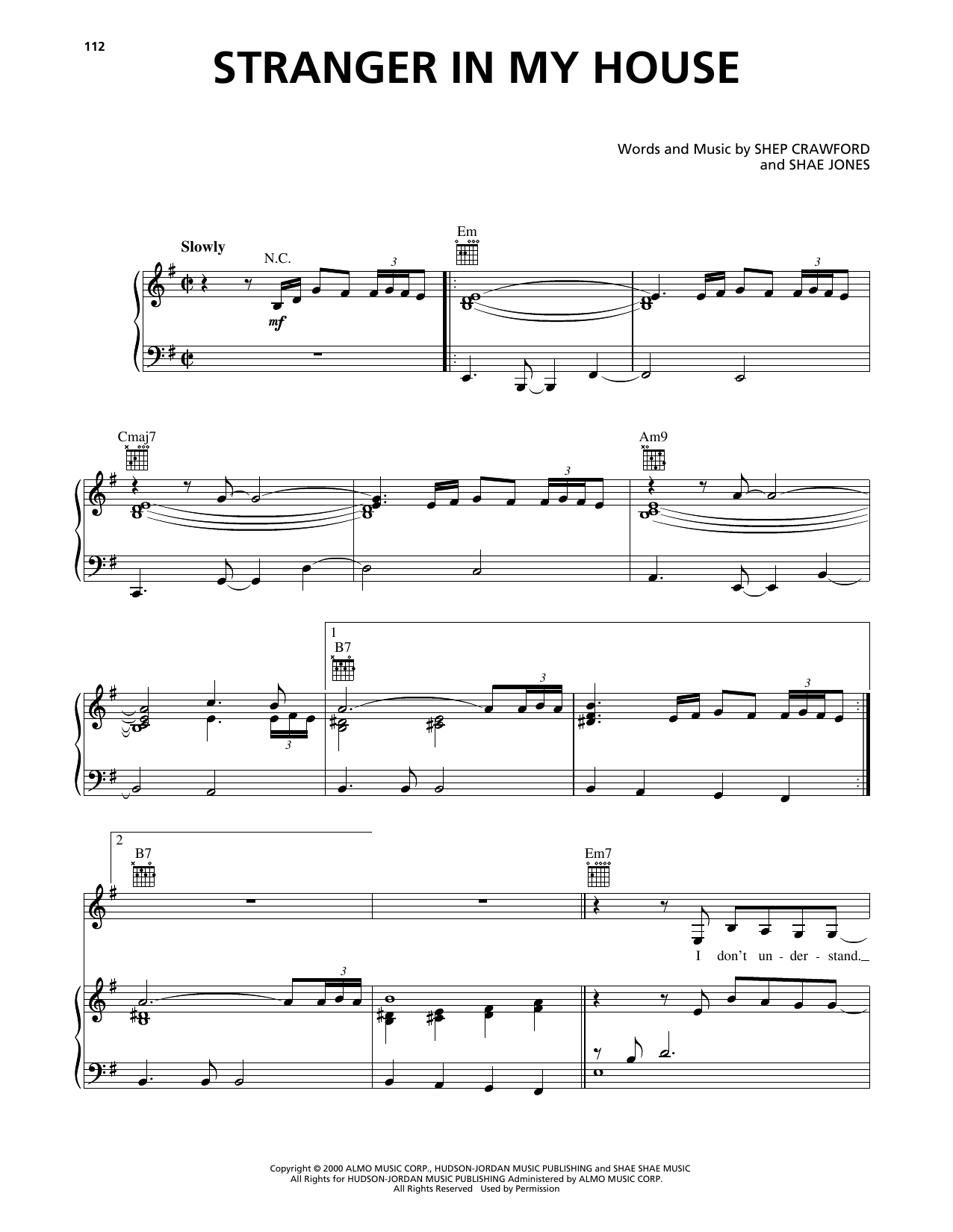 Tamia Stranger In My House Sheet Music
