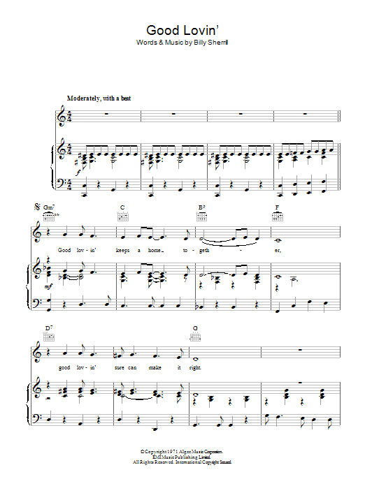 Tammy Wynette Good Lovin' (Makes It Right) Sheet Music