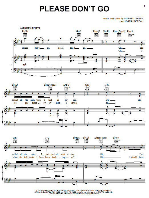 Tank Please Don't Go Sheet Music