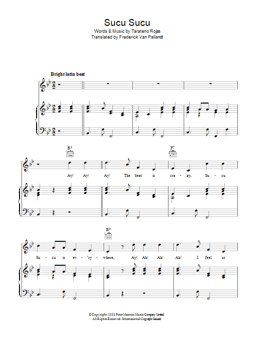 Tarateno Rojas Sucu Sucu Sheet Music