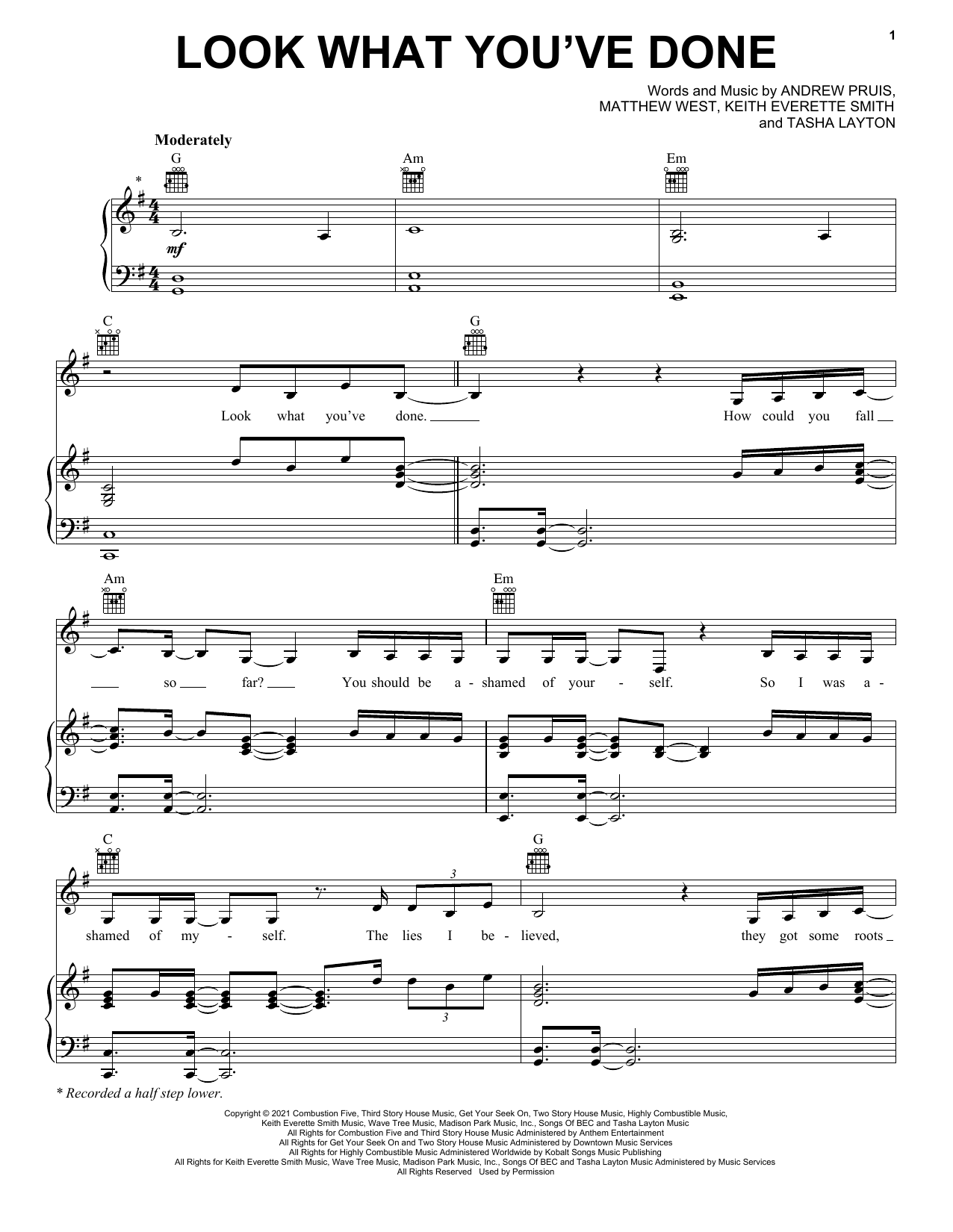 Tasha Layton Look What You've Done Sheet Music