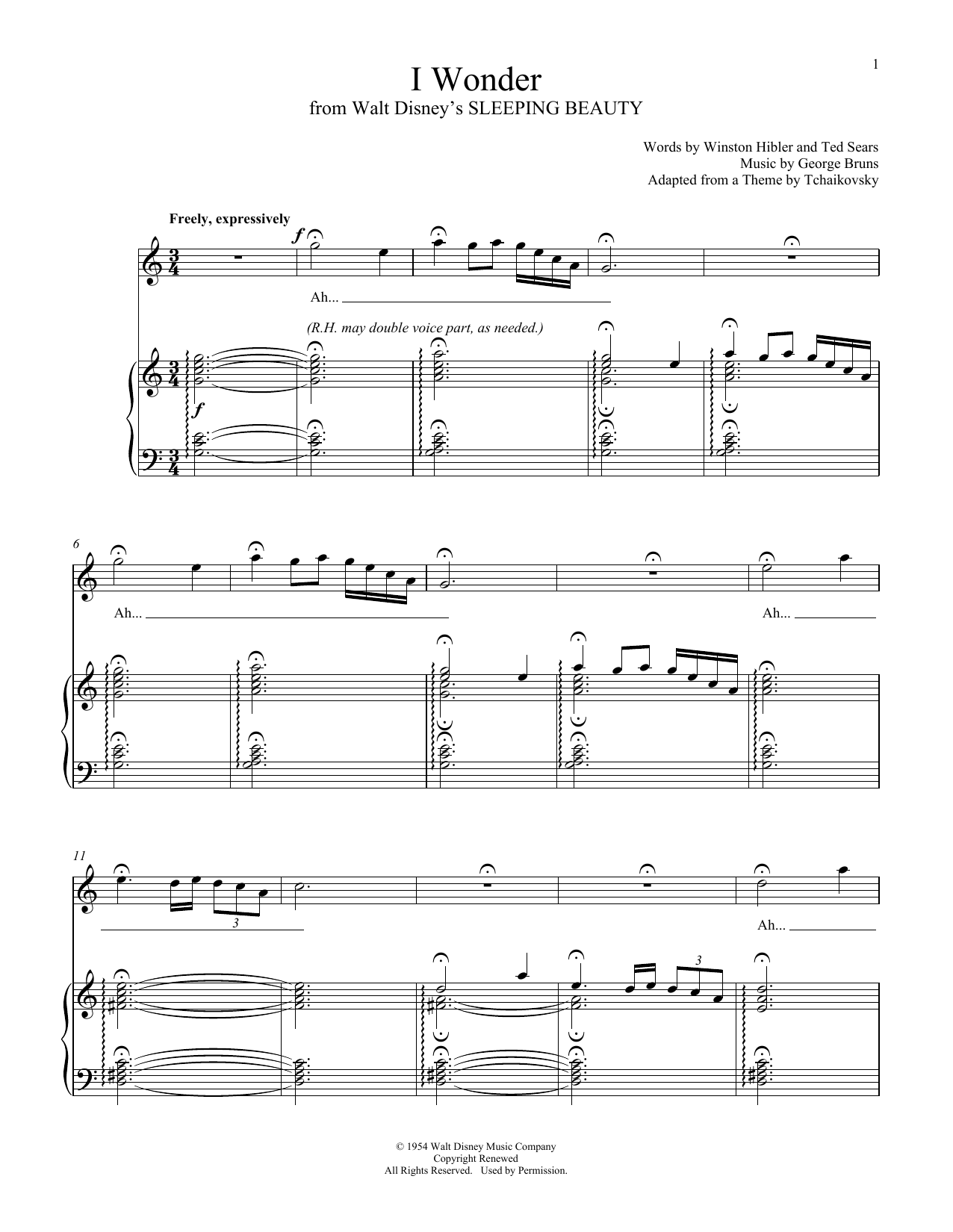 Ted Sears I Wonder Sheet Music